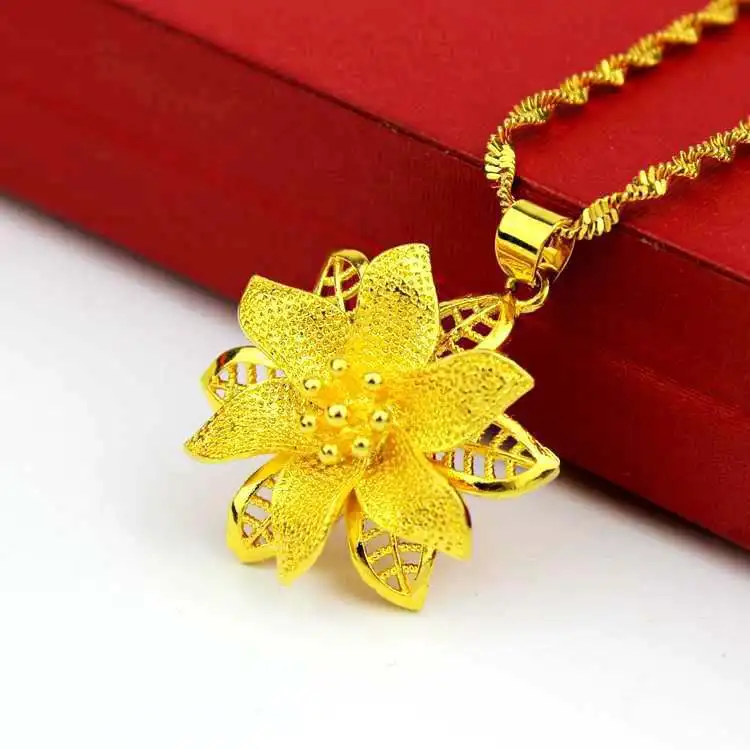 Filigree Flowers Pendant Yellow Gold Filled Retro Womens Necklace With 18 inch Water Wave Chain
Filigree Flowers Pendant Yellow Gold Filled Retro Womens Necklace With 18 inch Water Wave Chain
