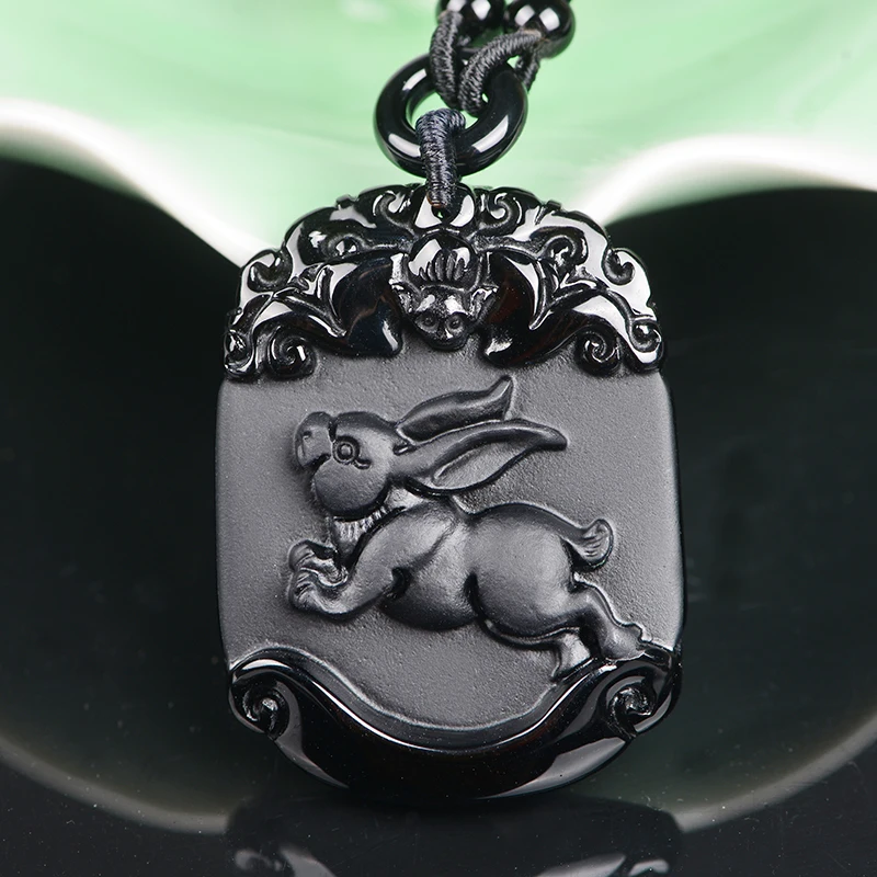 The twelve lunar new year is the year of the rabbit Wujin natural Obsidian Rabbit Pendant Ruyi edition 12 zodiac Rabbit Necklace
The twelve lunar new year is the year of the rabbit Wujin natural Obsidian Rabbit Pendant Ruyi edition 12 zodiac Rabbit Necklace