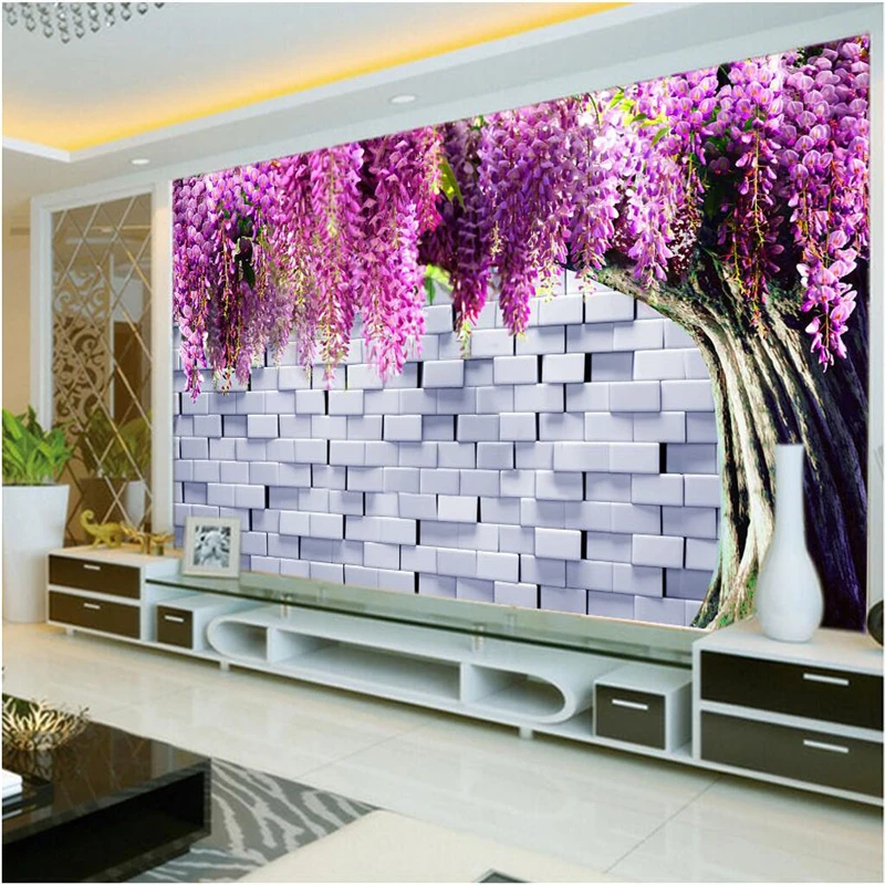 beibehang Large Custom Wallpaper Mural 3D Cubic Brick Wall Wisteria Tree Background Wall papel de parede para quarto
beibehang Large Custom Wallpaper Mural 3D Cubic Brick Wall Wisteria Tree Background Wall papel de parede para quarto
