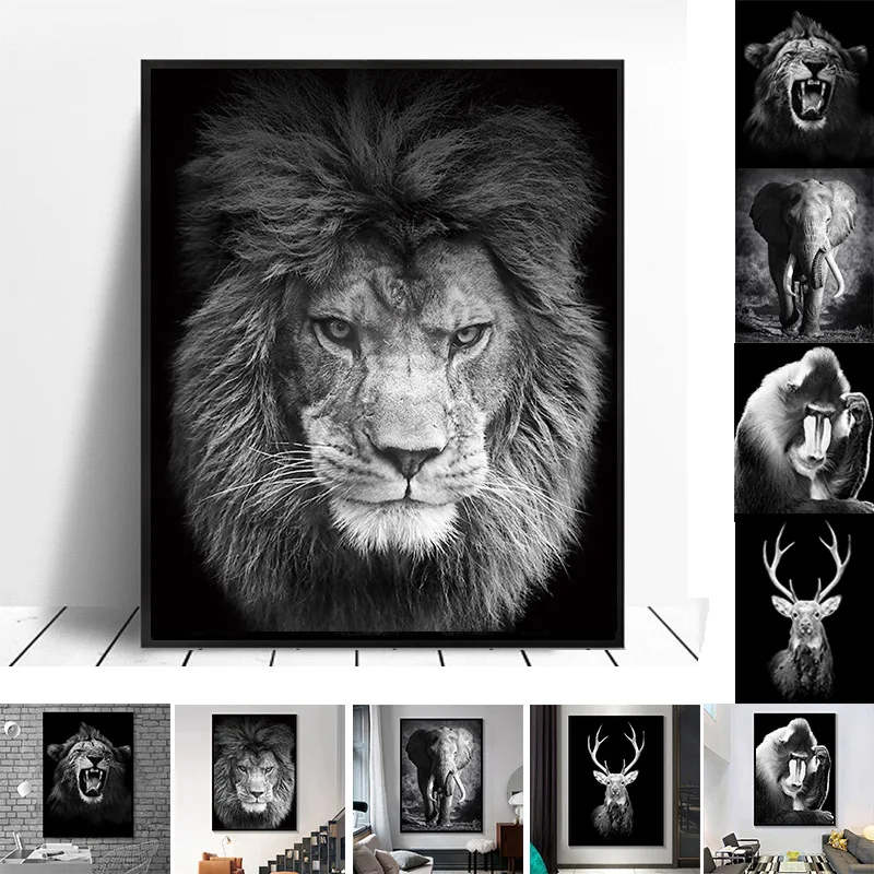 Lion Elephant Deer Orangutan Animal Canvas Painting Posters and Prints Wall Pictures Painting for Living Room No Frame
Lion Elephant Deer Orangutan Animal Canvas Painting Posters and Prints Wall Pictures Painting for Living Room No Frame