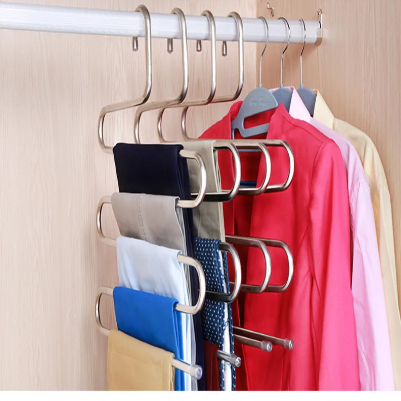 5 Layer Stainless Steel S Type Pants Rack Hanger Multifunction Storage Adult Non Slip Scarf Pants Storage Rack Wardrobe Bracket
5 Layer Stainless Steel S Type Pants Rack Hanger Multifunction Storage Adult Non Slip Scarf Pants Storage Rack Wardrobe Bracket
