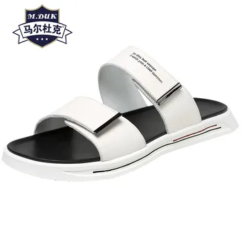 Summer slippers Mens fashion leather outside white one-word slippers 2019 fashion new anti-skid men's sandals cowhide Flip Flops
Summer slippers Mens fashion leather outside white one-word slippers 2019 fashion new anti-skid men's sandals cowhide Flip Flops