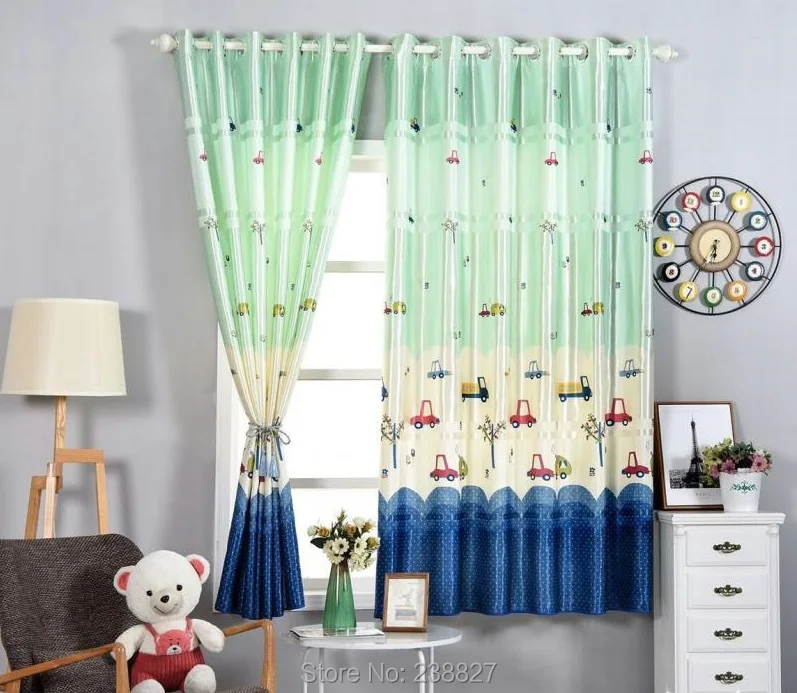 XinHuaEase Short Curtains for Kitchen on the Window Thick Blackout Curtain for the Living Room Children Bedroom Green Pink Door (11)