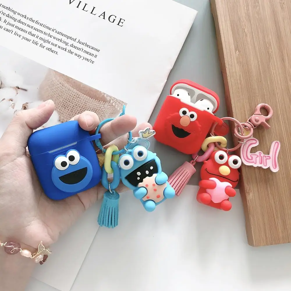Cartoon Cute Sesame Street Key Chain Silicone Case Cover For Apple Airpods 1 2 Case Keychain Key Ring Earphone Earbuds Cover
Cartoon Cute Sesame Street Key Chain Silicone Case Cover For Apple Airpods 1 2 Case Keychain Key Ring Earphone Earbuds Cover