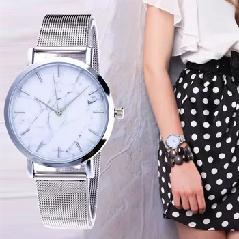 WJ-8050 Fashion Silver Gold Mesh Band Creative Marble Ladies Wrist Watch Casual Women Analog Quartz Watches Relojes populares
WJ-8050 Fashion Silver Gold Mesh Band Creative Marble Ladies Wrist Watch Casual Women Analog Quartz Watches Relojes populares