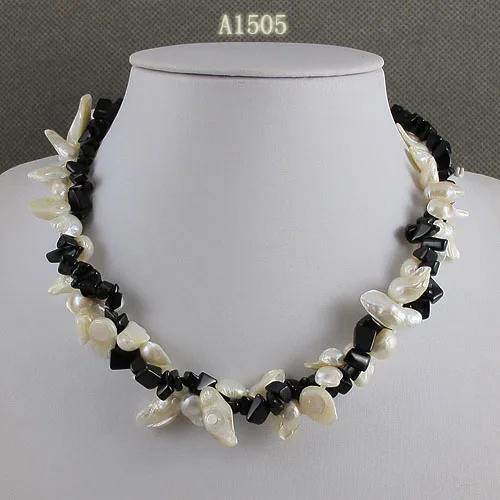Unique Pearls jewellery Store,Black Agates White Color Baroque Real Freshwater Pearl Necklace,Charming Women Gift Jewelry
Unique Pearls jewellery Store,Black Agates White Color Baroque Real Freshwater Pearl Necklace,Charming Women Gift Jewelry