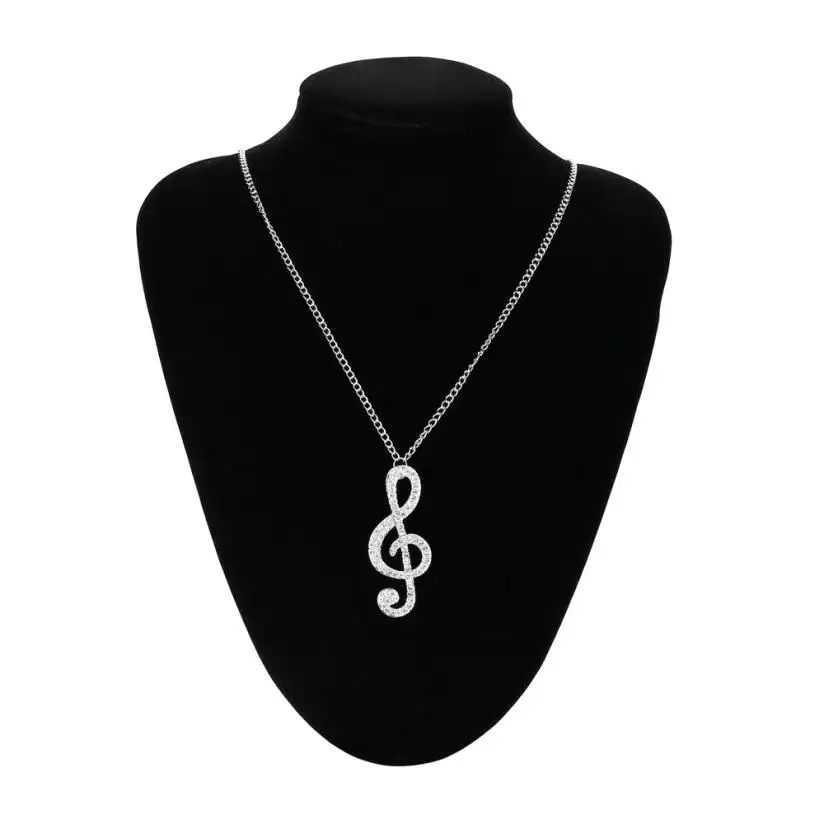 Elegant Women Necklace Crystal Music Note Pendant Chain Sweater Necklace Jewelry Ornaments Fantastic Choker Torque Necklaces
Elegant Women Necklace Crystal Music Note Pendant Chain Sweater Necklace Jewelry Ornaments Fantastic Choker Torque Necklaces