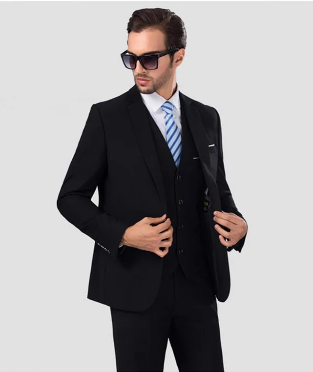Italy Men Suits 2017 Slim Fit Black Wedding Groom Tuxedo Best Man Men's Formal Suits Dinner Blazers (Jacket+Pants+Vest+Tie)
Italy Men Suits 2017 Slim Fit Black Wedding Groom Tuxedo Best Man Men's Formal Suits Dinner Blazers (Jacket+Pants+Vest+Tie)