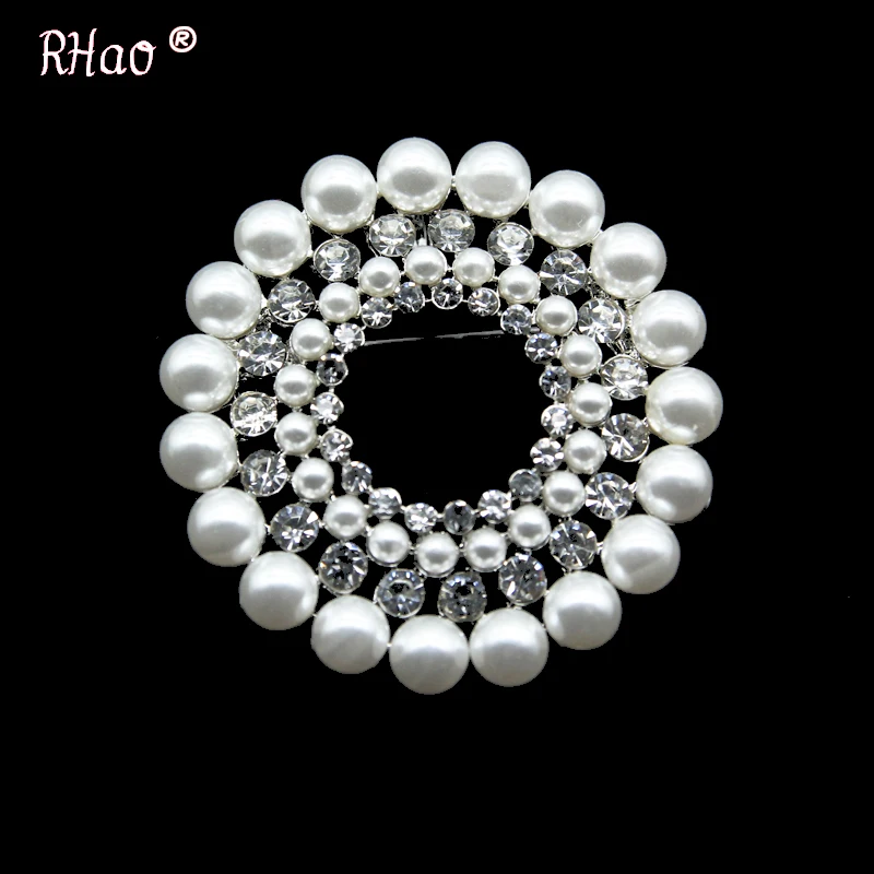 RHao Unisex Silver Pearl Rhinestones Round Flower Brooches for Women Men Clothes jewelry pins Corsage Accessories bags badges
RHao Unisex Silver Pearl Rhinestones Round Flower Brooches for Women Men Clothes jewelry pins Corsage Accessories bags badges