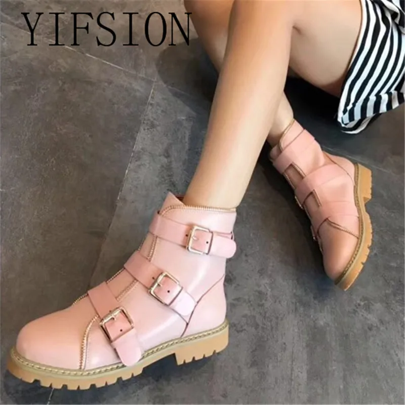 OLOME New Fashion Genuine Leather Buckle Strap Women Boots Round Toe Low Heel Women Autumn Winter Boots Shoes Woman
OLOME New Fashion Genuine Leather Buckle Strap Women Boots Round Toe Low Heel Women Autumn Winter Boots Shoes Woman