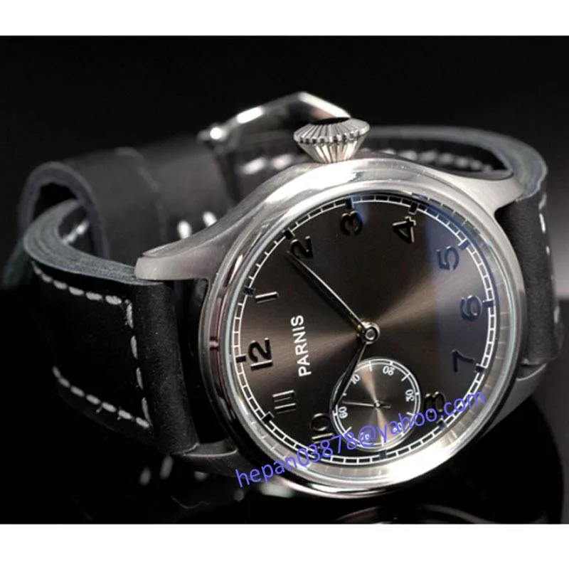 Parnis watch 47mm big crown men's watch black dial 17 jewels mechanical 6497 hand winding movement Men's watch PA91
Parnis watch 47mm big crown men's watch black dial 17 jewels mechanical 6497 hand winding movement Men's watch PA91