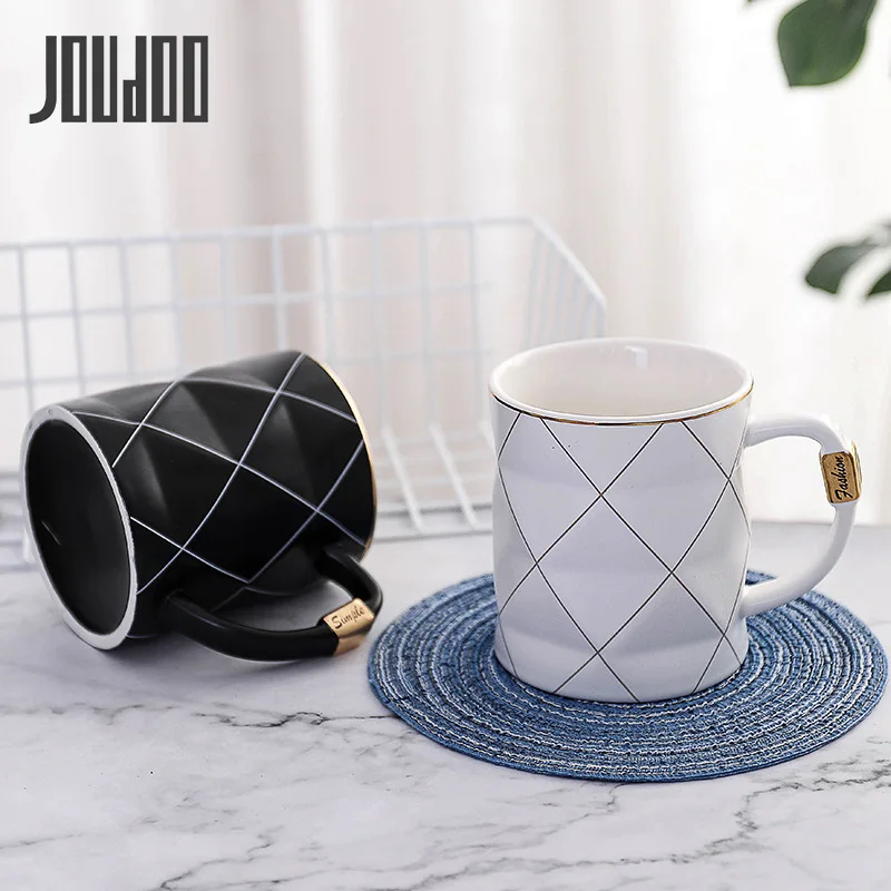 JOUDOO Nordic Golden Black and White Grid Geometry Ceramic Coffee Mug Porcelain Juice Drinking Cup Coffee Milk Tea Cup 35
JOUDOO Nordic Golden Black and White Grid Geometry Ceramic Coffee Mug Porcelain Juice Drinking Cup Coffee Milk Tea Cup 35