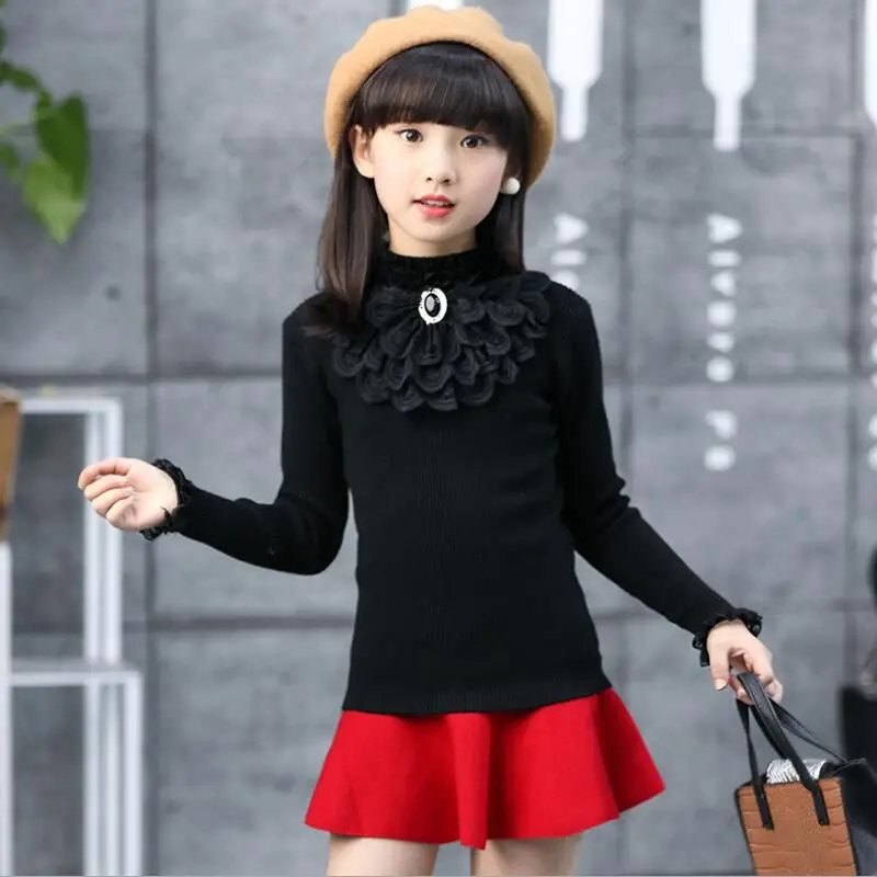 3-12 Yrs Children 2017 White Black Fall Winter Long Sleeve Girls Sweater Tops Shirts Lace Kids Pullover Sweaters Clothes JW2647
3-12 Yrs Children 2017 White Black Fall Winter Long Sleeve Girls Sweater Tops Shirts Lace Kids Pullover Sweaters Clothes JW2647