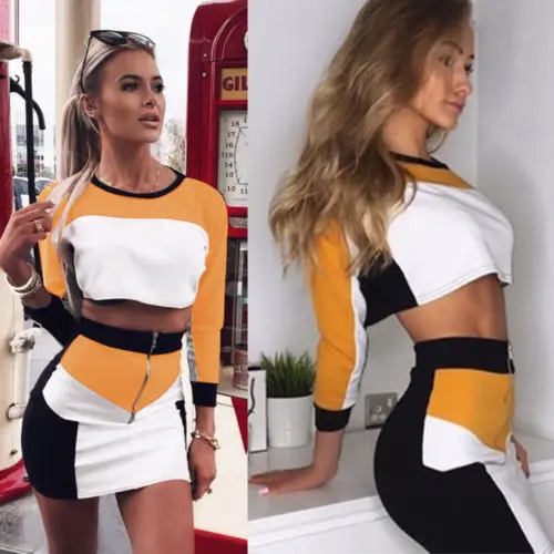 Women Clothes Set Sexy long Sleeve Crop Tops Bodycon Clubwear Party Mini Skirt Set Casual Women Clothes Outfits
Women Clothes Set Sexy long Sleeve Crop Tops Bodycon Clubwear Party Mini Skirt Set Casual Women Clothes Outfits