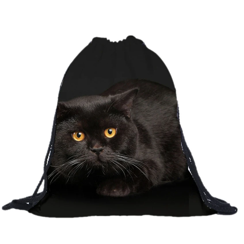 Creative Black Unisex Cat Backpacks 3D Printing Bags Drawstring Backpack Happy Gifts High Quality Polyester
Creative Black Unisex Cat Backpacks 3D Printing Bags Drawstring Backpack Happy Gifts High Quality Polyester