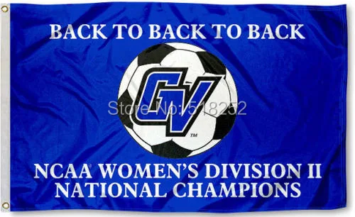 Image GVSU Womens Div II Soccer Champs Flag 3x5 FT NCAA 150X90CM Banner 100D Polyester Custom flag grommets 603,free shipping