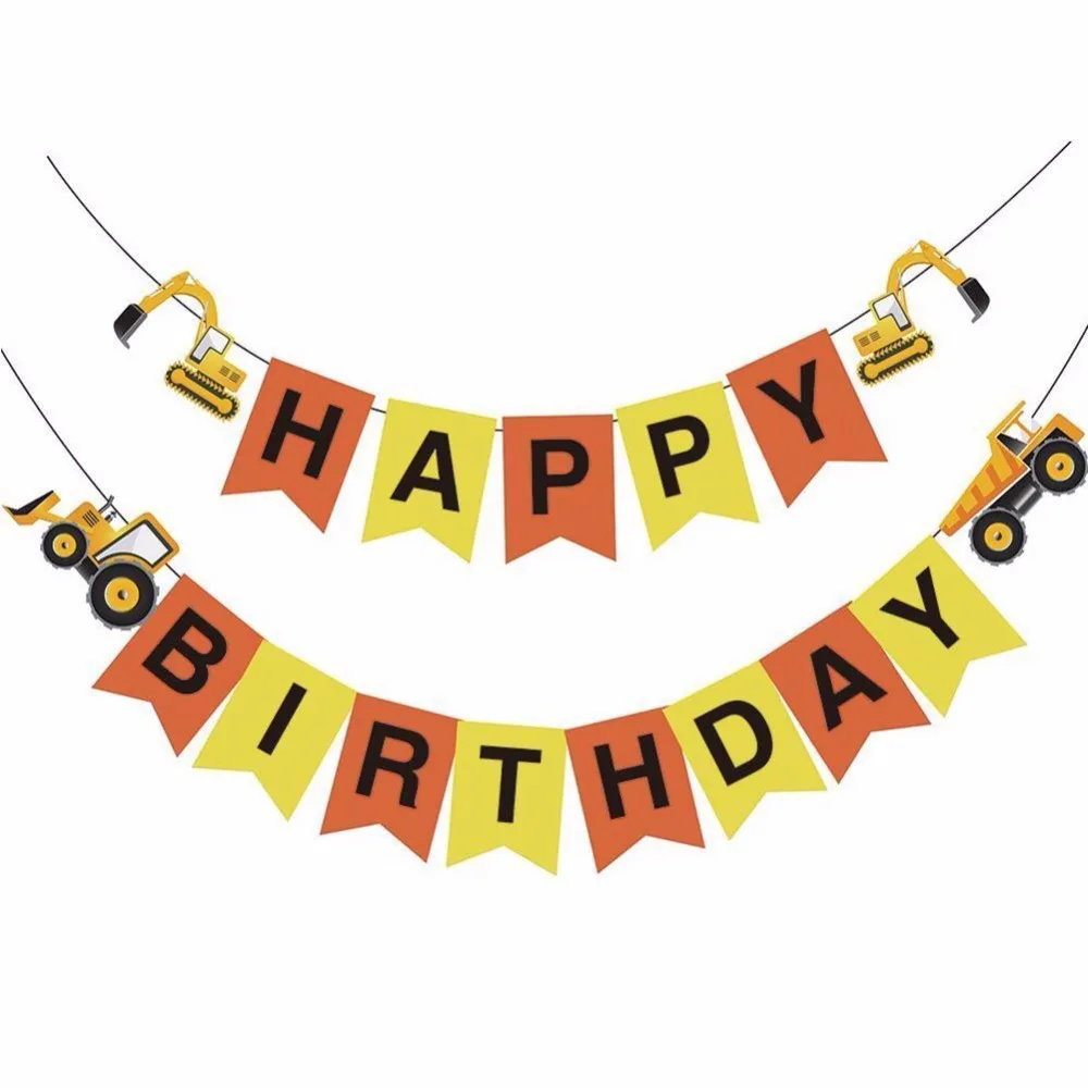 Happy Birthday Letters Construction Vehicle Banner Excavator Bulldozer Logging Truck Paper Flags Bunting for Kids Birthday Party
Happy Birthday Letters Construction Vehicle Banner Excavator Bulldozer Logging Truck Paper Flags Bunting for Kids Birthday Party