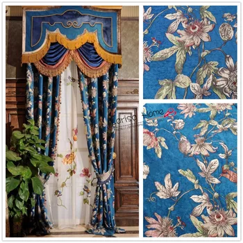 Luxurious American Style Blue Floral Plant Jacquard Woven Chenille Viscose Polyester Curtain Fabric 280cm width sell by meter
Luxurious American Style Blue Floral Plant Jacquard Woven Chenille Viscose Polyester Curtain Fabric 280cm width sell by meter