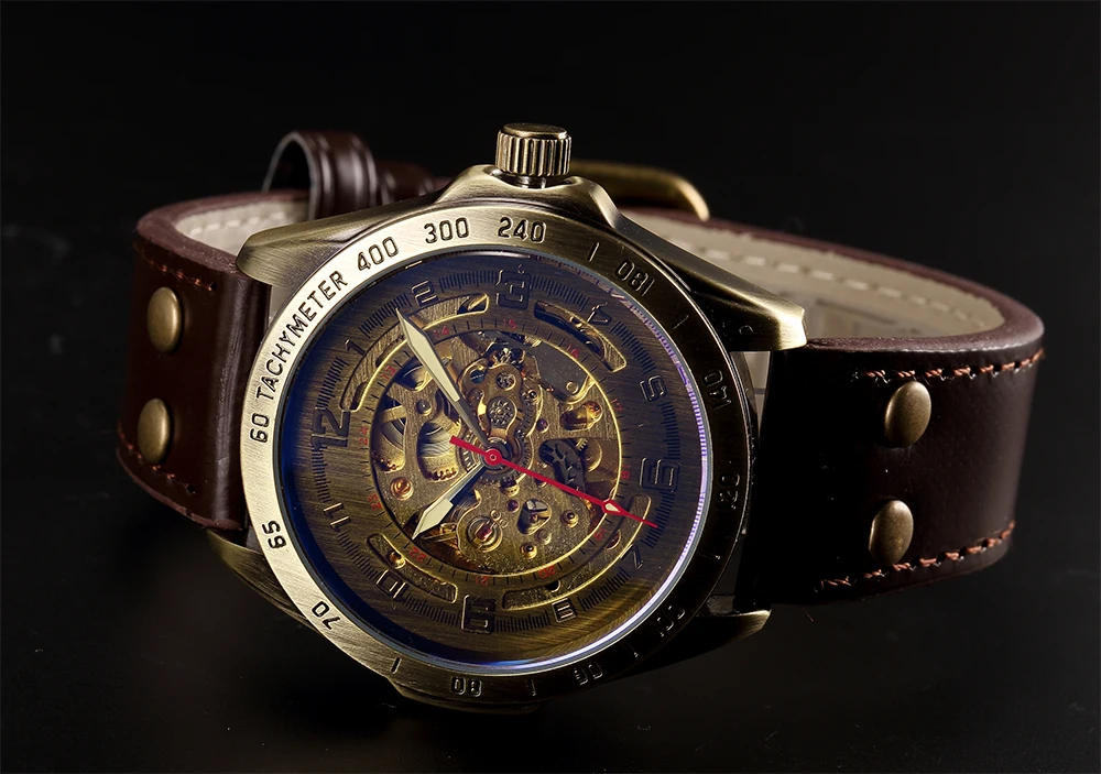 Watch Men Mechanical Automatic Watch Steampunk Skeleton Self Winding Mens Watches Retro Leather Wristwatch Clock montre homme - Mechanical Wristwatches 13mm 22mm Luminous Hands Leather Round No waterproof Glass Paper 42mm Automatic Mechanical Watch Men P368 Automatic Self-Wind Buckle 24cm Antique Stainless Steel Bronze Plating Automatic Self Winding(No Battery) Steampunk Watch Retro Watch Vintage Watch Antique Watch 78g Guangdong China 100% Original Brand New Office Party Sport Business Daily Life Gift 1PC Watch with 1PC Bracelet Gift Wholesale & Retail & Dropshipping reloj automatico hombre relogio mecanico heren horloge automatic montre homme horloges mannen zegarki meskie mechanical watches automatic watch self winding mens watch