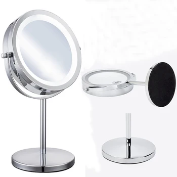 

7 Inch 10X or 5X Magnifying Mirror Brightness Adjustable Make Up Makeup Mirror Dual 2 Sided Cosmetic LED Mirror