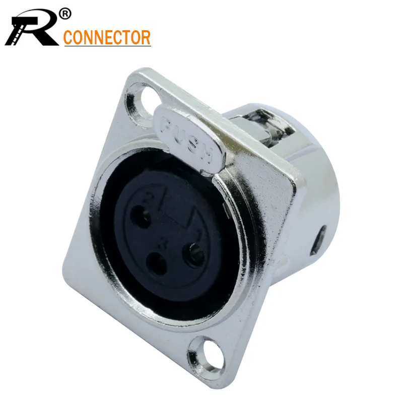 1PC XLR connector Nickel Plated 3pin XLR Female jack panel mount connector audio jack speaker plug
1PC XLR connector Nickel Plated 3pin XLR Female jack panel mount connector audio jack speaker plug