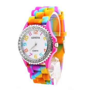 2017 Hot Sale Geneva Rainbow Crystal Rhinestone Watch Silicone Jelly Link Band Child Student's Favority Watch Wristwatches
2017 Hot Sale Geneva Rainbow Crystal Rhinestone Watch Silicone Jelly Link Band Child Student's Favority Watch Wristwatches