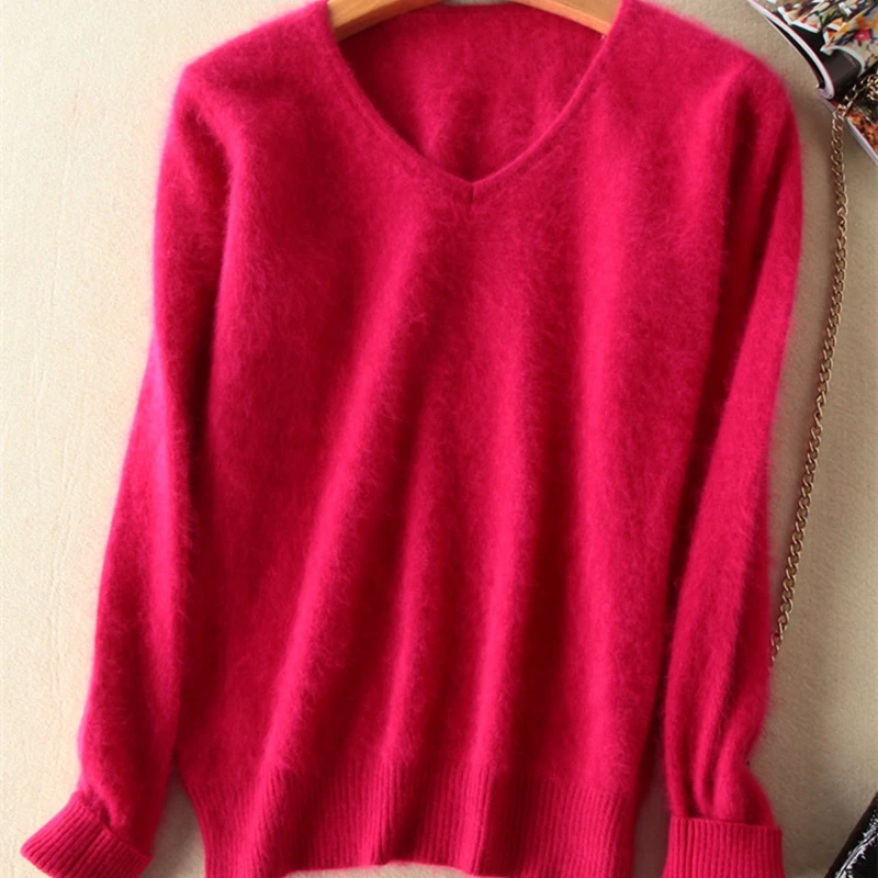 2019 Autumn Winter Women V-neck Warm Pullover 100% Pure Color Mink Cashmere Sweaters Women Knitted Soft Sweater S-2XL 8 color
2019 Autumn Winter Women V-neck Warm Pullover 100% Pure Color Mink Cashmere Sweaters Women Knitted Soft Sweater S-2XL 8 color