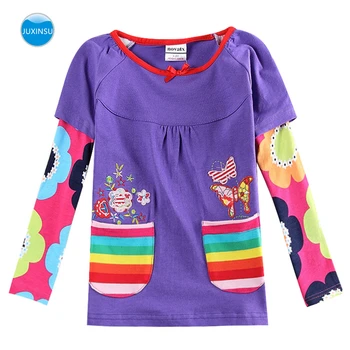 JUXINSU Girls Cotton Long Sleeve T-shirt Flower Butterfly Embroidery Rainbow pocket Autumn Winter Girl Casual tshirt 1-8 Years
JUXINSU Girls Cotton Long Sleeve T-shirt Flower Butterfly Embroidery Rainbow pocket Autumn Winter Girl Casual tshirt 1-8 Years