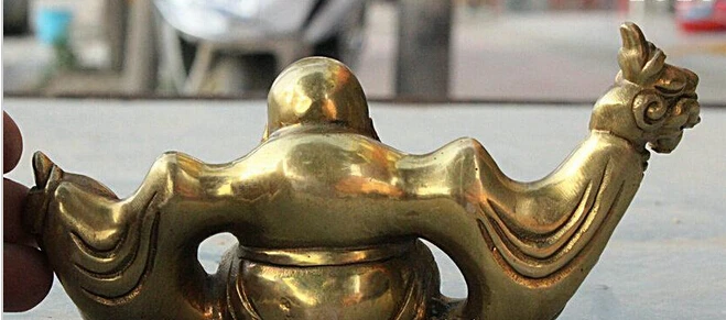 Фото ZSR 923+++6 Chinese Brass Longevity Shou God Dragon Crutch Gourd Statue Pen Dack Penholder | Дом и сад