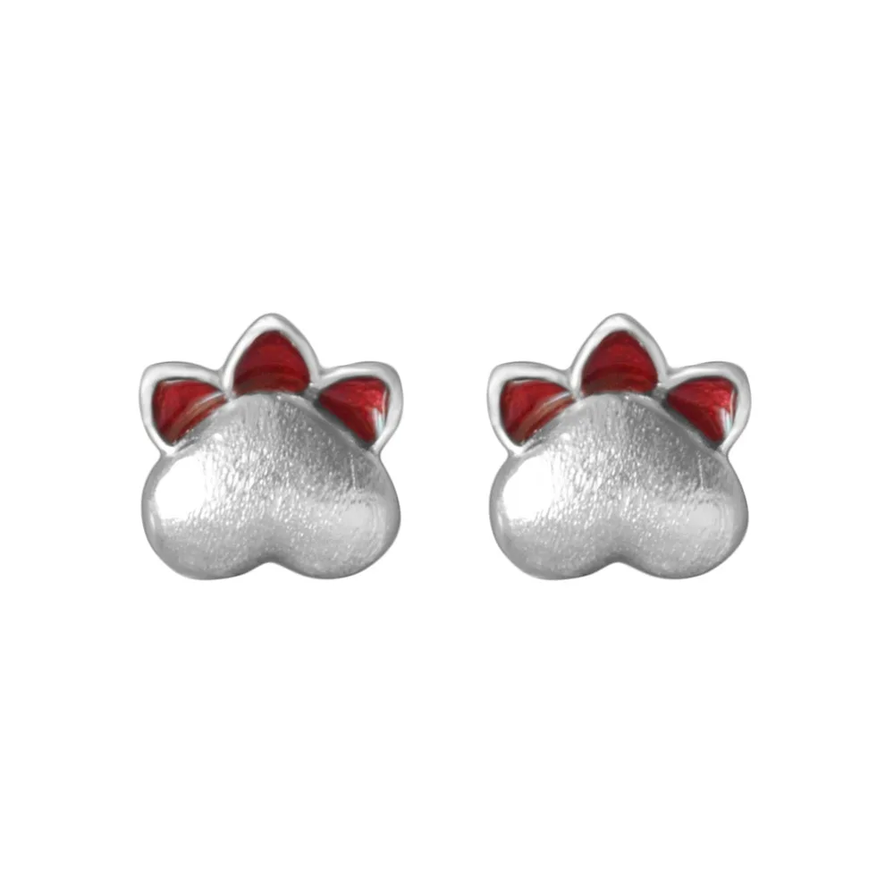 1Pairr New Arrival 925Sterling Exquisite Cute Dog Paw Stud Earrings Animal Paw Print Stud Earrings Bijoux Free Shipping