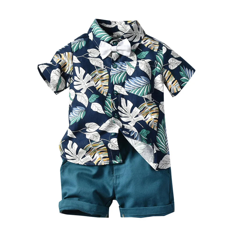 Toddler Baby Boy Short Sleeve Bow Tie Leaf Printed Shirt Tops+Shorts Outfits Summer Children's Fashion Gentleman Clothing 2PCS
Toddler Baby Boy Short Sleeve Bow Tie Leaf Printed Shirt Tops+Shorts Outfits Summer Children's Fashion Gentleman Clothing 2PCS