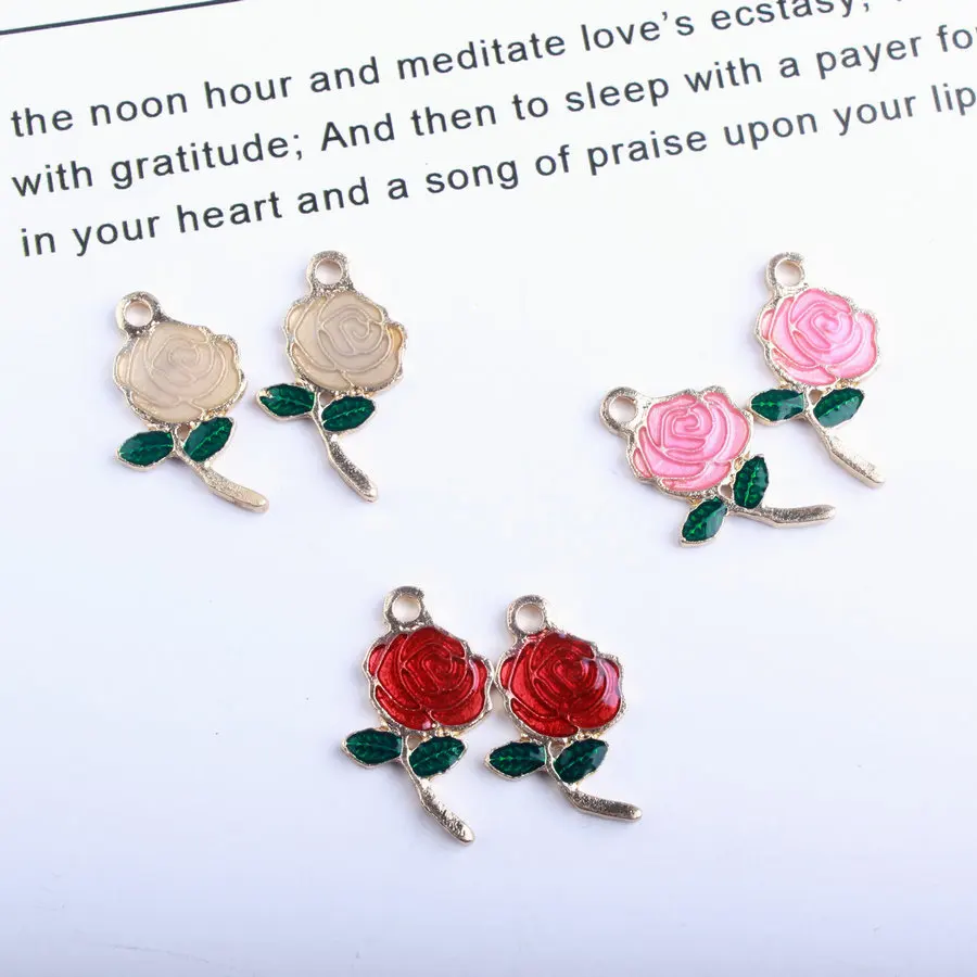 50PCS Wholesale Original Design Zinc Alloy Metal Pendant Enamel Rose Flower Charms For Women Charm Bracelets DIY Jewelry Craft
50PCS Wholesale Original Design Zinc Alloy Metal Pendant Enamel Rose Flower Charms For Women Charm Bracelets DIY Jewelry Craft