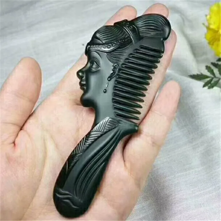 High-quality Hetian Yumei Girl Comb Hand-carved Qingyu Hand-held Comb, Wood Comb Pendant Free Shipping
High-quality Hetian Yumei Girl Comb Hand-carved Qingyu Hand-held Comb, Wood Comb Pendant Free Shipping