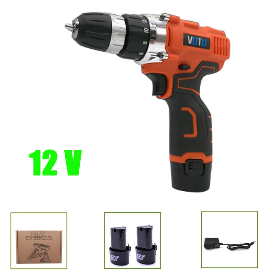 VOTO V6 2*Battery Rechargeable Cordless Drill Electric Screwdriver Set Lithium Power Tools Screw Gun Driver 12V Orange
VOTO V6 2*Battery Rechargeable Cordless Drill Electric Screwdriver Set Lithium Power Tools Screw Gun Driver 12V Orange