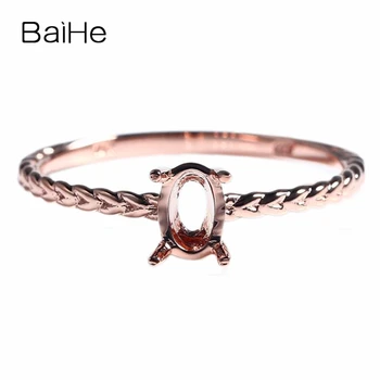 BAIHE Solid 14k Rose Gold(AU585) Women Engagement Wedding Ring Fine Jewelry Setting 5x7mm Oval Cut Semi Mount Gift Fashion Ring
BAIHE Solid 14k Rose Gold(AU585) Women Engagement Wedding Ring Fine Jewelry Setting 5x7mm Oval Cut Semi Mount Gift Fashion Ring