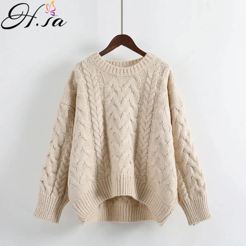 H.SA Women Oversized Sweater and Pullovers 2018 Spring Casual Knitted Jumpers Twisted Girls Loose Pullovers Warm female sweater
H.SA Women Oversized Sweater and Pullovers 2018 Spring Casual Knitted Jumpers Twisted Girls Loose Pullovers Warm female sweater