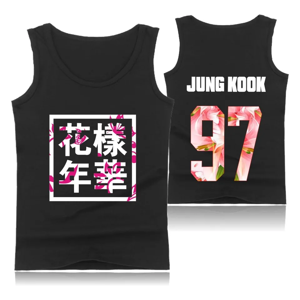 Kpop майка мужская женская рубашка без рукавов Фитнес Бодибилдинг топы k-pop jin suga в