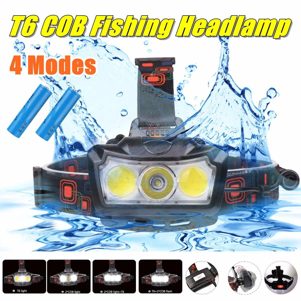 t6+2*COB 90000lm LED Smuxi headlamp headlight 4 modes head light waterproof falshlight 18650 include for hunting cycling cam
t6+2*COB 90000lm LED Smuxi headlamp headlight 4 modes head light waterproof falshlight 18650 include for hunting cycling cam