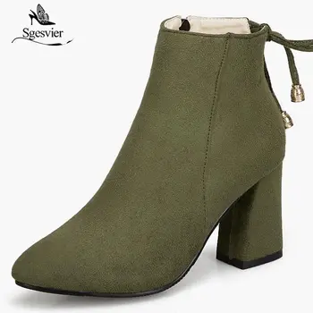 Sgesvier fashion women boots pointed toe square heels autumn ankle boots for women ladies shoes female Plus size 35-50 OX587
Sgesvier fashion women boots pointed toe square heels autumn ankle boots for women ladies shoes female Plus size 35-50 OX587