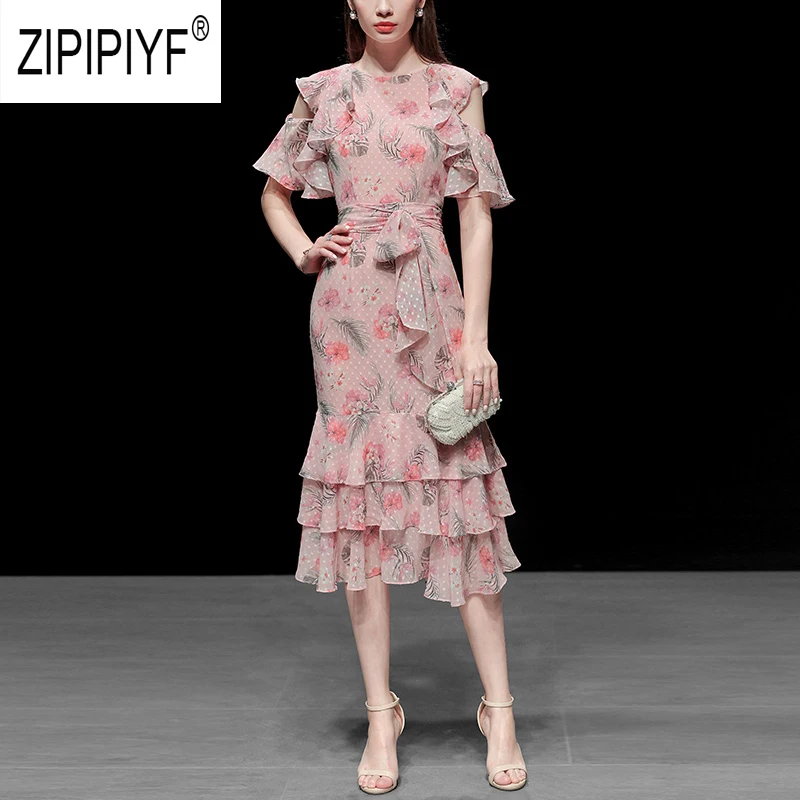 Elegant Fashion Women 2019 Summer Beach Dresses O Neck Bare Shoulders Floral Printing Long Dress Layered Bow Design Dress Z1907
Elegant Fashion Women 2019 Summer Beach Dresses O Neck Bare Shoulders Floral Printing Long Dress Layered Bow Design Dress Z1907