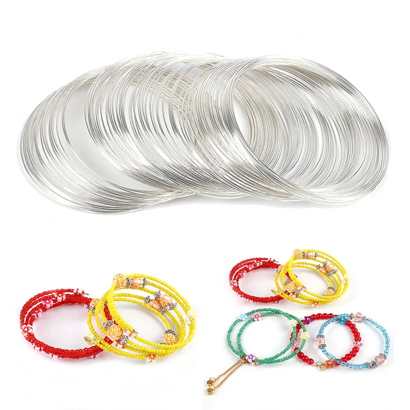 Hot Sale 100 Loops Diameter 6CM Silver Color Memory Beading Steel Wire For DIY Jewelry Findings Bangle Bracelet Making 
Hot Sale 100 Loops Diameter 6CM Silver Color Memory Beading Steel Wire For DIY Jewelry Findings Bangle Bracelet Making
