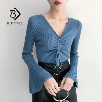 2019 Autumn New Women's Knitting Pullovers Sweater Full Flare Sleeve V-neck Slim Tight Rope Design Fashion Elegant T97404D
2019 Autumn New Women's Knitting Pullovers Sweater Full Flare Sleeve V-neck Slim Tight Rope Design Fashion Elegant T97404D