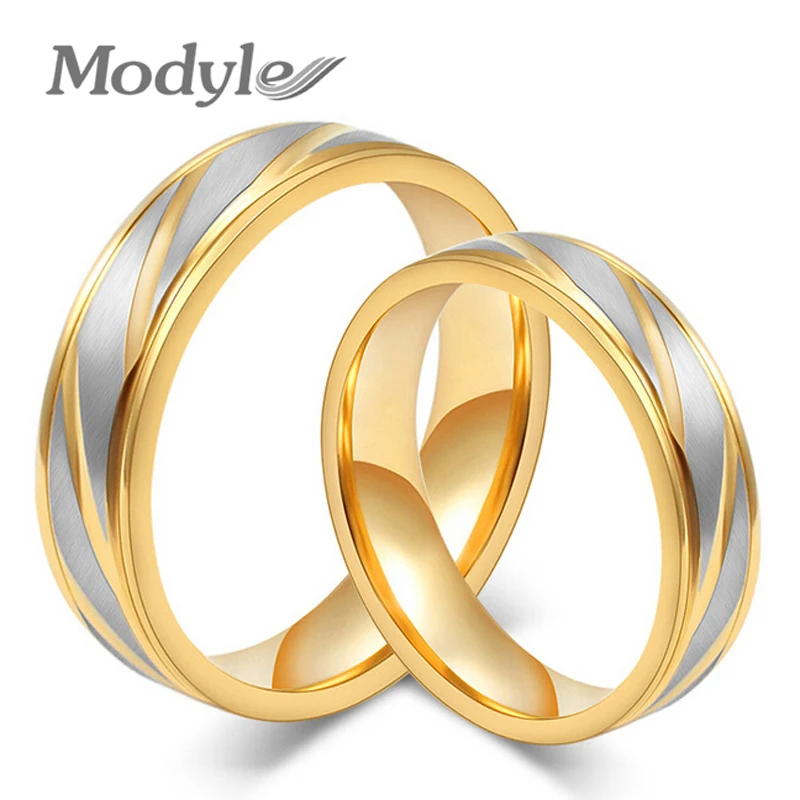 Modyle New Fashion Men and Women Wedding Rings Gold-Color Rings Stainless Steel Couple Wedding Rings for Men and Women
Modyle New Fashion Men and Women Wedding Rings Gold-Color Rings Stainless Steel Couple Wedding Rings for Men and Women