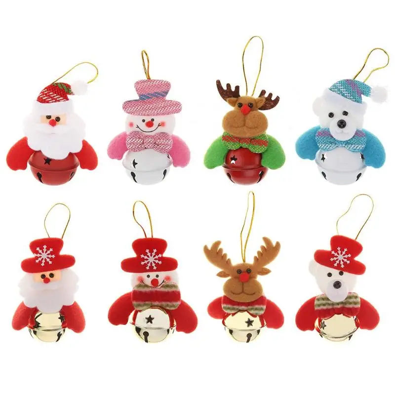 Christmas Doll Bell Ornament Xmas New Year Tree Pendant Decor Santa Claus Snowman Gifts Hanging Ornaments Drop Baub | Дом и сад