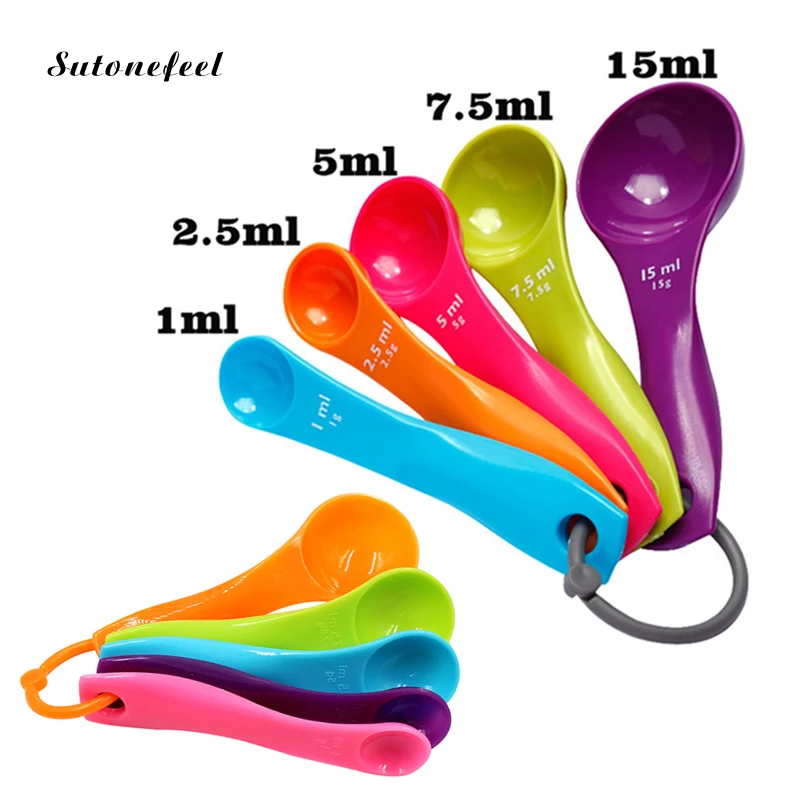 5PCS Measuring Spoons with Scale Rainbow Plastic Measure Spoon Cups for Sugar Powder Cake Kitchen Tools BPA Free
5PCS Measuring Spoons with Scale Rainbow Plastic Measure Spoon Cups for Sugar Powder Cake Kitchen Tools BPA Free
