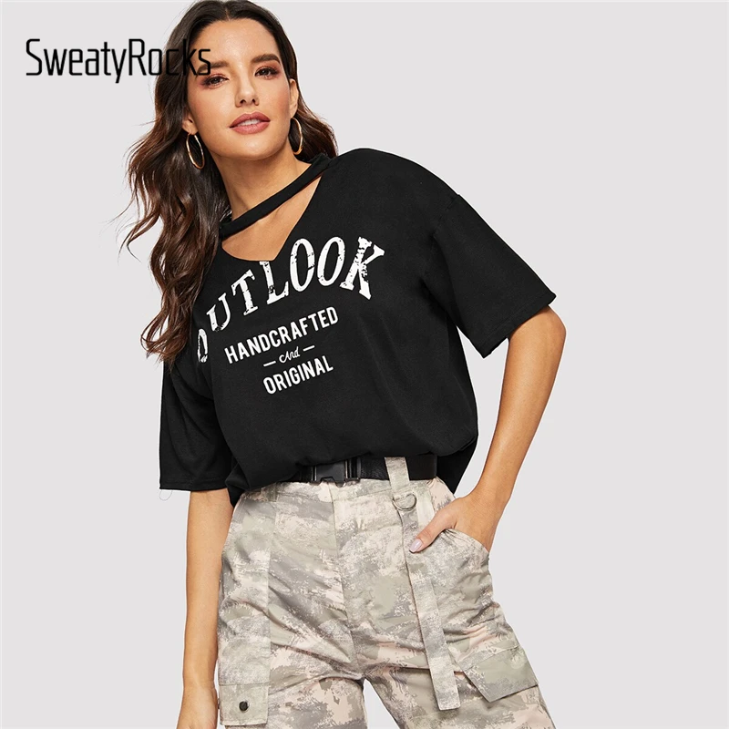 SweatyRocks V-cut Neck Letter Print Boxy Tee Streetwear Short Sleeve Clothes 2019 New Summer Ladies Casual Women T-Shirts
SweatyRocks V-cut Neck Letter Print Boxy Tee Streetwear Short Sleeve Clothes 2019 New Summer Ladies Casual Women T-Shirts