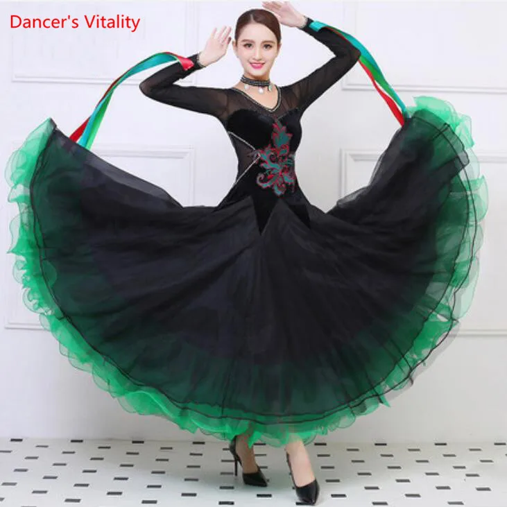 Профессиональный леди платья для конкурса бальных танцев класса люкс с