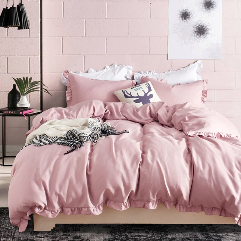 Luxury lace ruffle bedding set Solid color Duvet Covers Pillowcases Twin Queen King comforter bedding sets bedclothes bed linen
Luxury lace ruffle bedding set Solid color Duvet Covers Pillowcases Twin Queen King comforter bedding sets bedclothes bed linen
