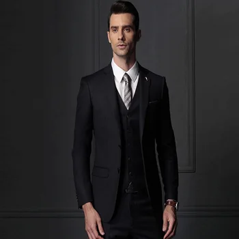 Classic Black Business Slim Fit Suit Groom Tuxedos Wedding Suit Formal Suits for Men 3 Pieces (Jacket+Vest+Pants) Notch Lapel
Classic Black Business Slim Fit Suit Groom Tuxedos Wedding Suit Formal Suits for Men 3 Pieces (Jacket+Vest+Pants) Notch Lapel