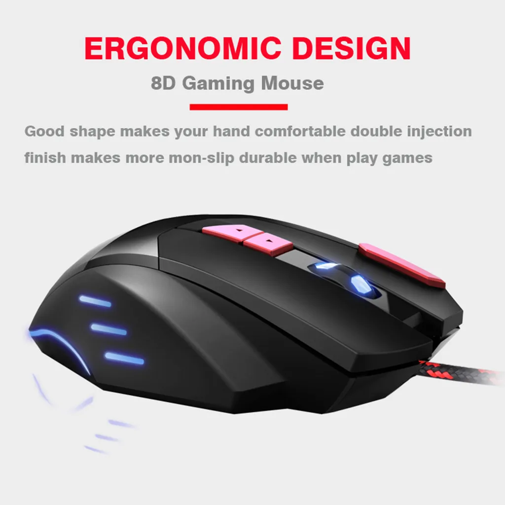 BLOODBAT Wired USB Optical Gaming Mouse Ergonomic Design 8 Buttons 7 Adjustable DPI 7 LED Lights top Gamer Computer Game Mice #A
BLOODBAT Wired USB Optical Gaming Mouse Ergonomic Design 8 Buttons 7 Adjustable DPI 7 LED Lights top Gamer Computer Game Mice #A